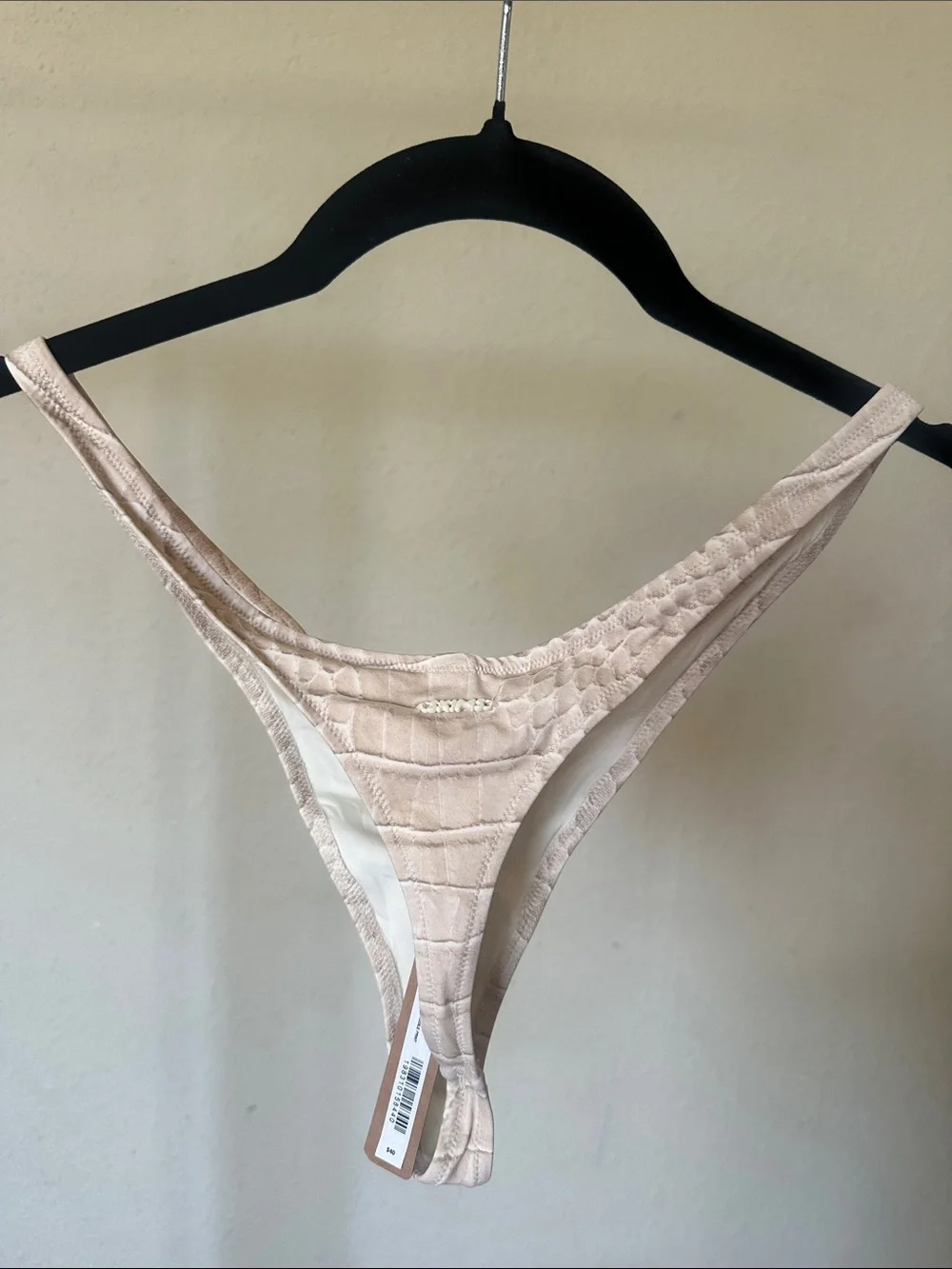 SKIMS Thong‎ Bikini Bottom Size Egret crocodile print NWT